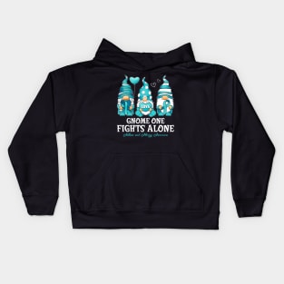 Gnome One Fights Alone Asthma and Allergy Awareness Warrior Kids Hoodie